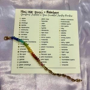 Rainbow gemstone and 14k gucci chain bracelet
